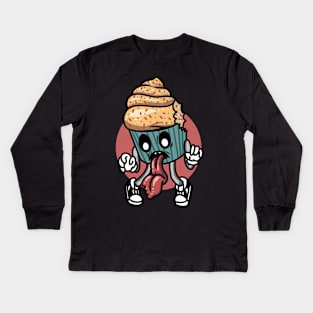 Cartoon Aesthetic Zombie Cupcake Kids Long Sleeve T-Shirt